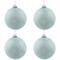 4ct. 3.25" Blue & Silver Snowflake Glass Christmas Ball Ornaments